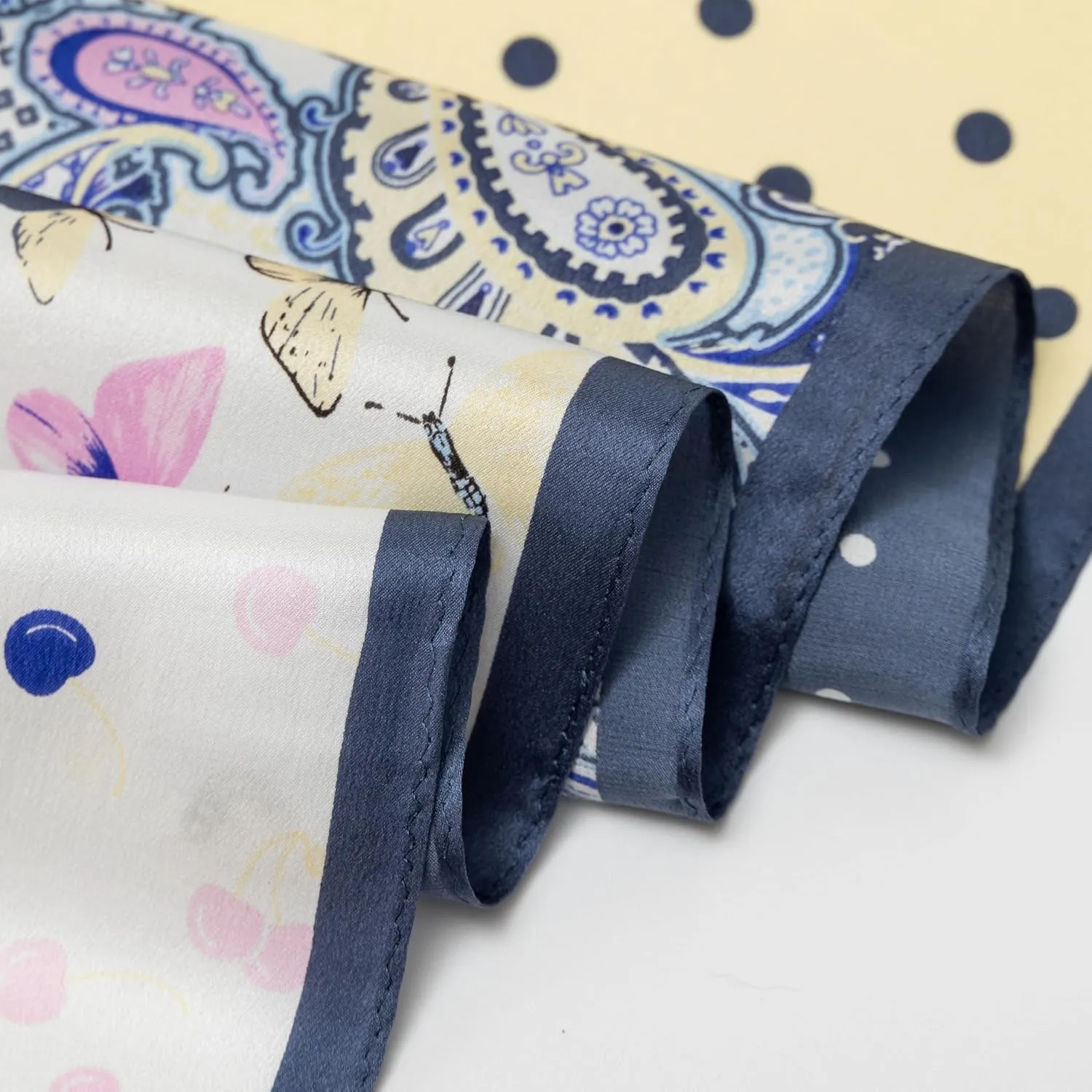 100% Mulberry Silk Scarf for Women, Small Square Satin Scarf for Neck Head Hair Handbag 21"x21"