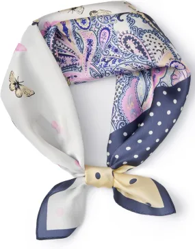 100% Mulberry Silk Scarf for Women, Small Square Satin Scarf for Neck Head Hair Handbag 21"x21"