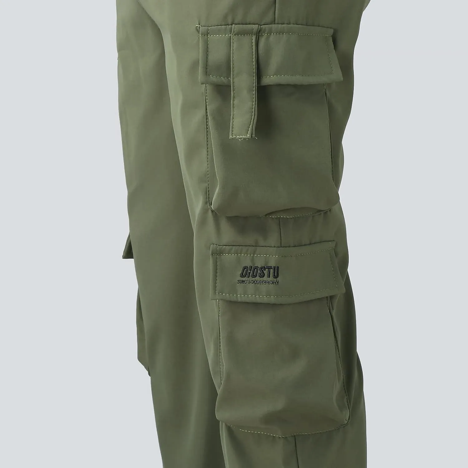 Cargo Pants for Men Relaxed Fit Cotton Pants with Elastic Waistband and Zipper Pockets Men's Joggers Sweatpants Gym