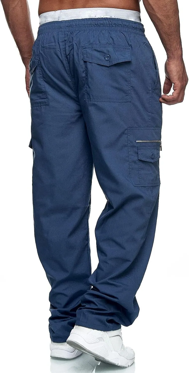 Cargo Sweatpants for Men Big and Tall Men's Casual Cargo Pants Loose Fit Jogger Sweatpants Tactical Work Pants Multi