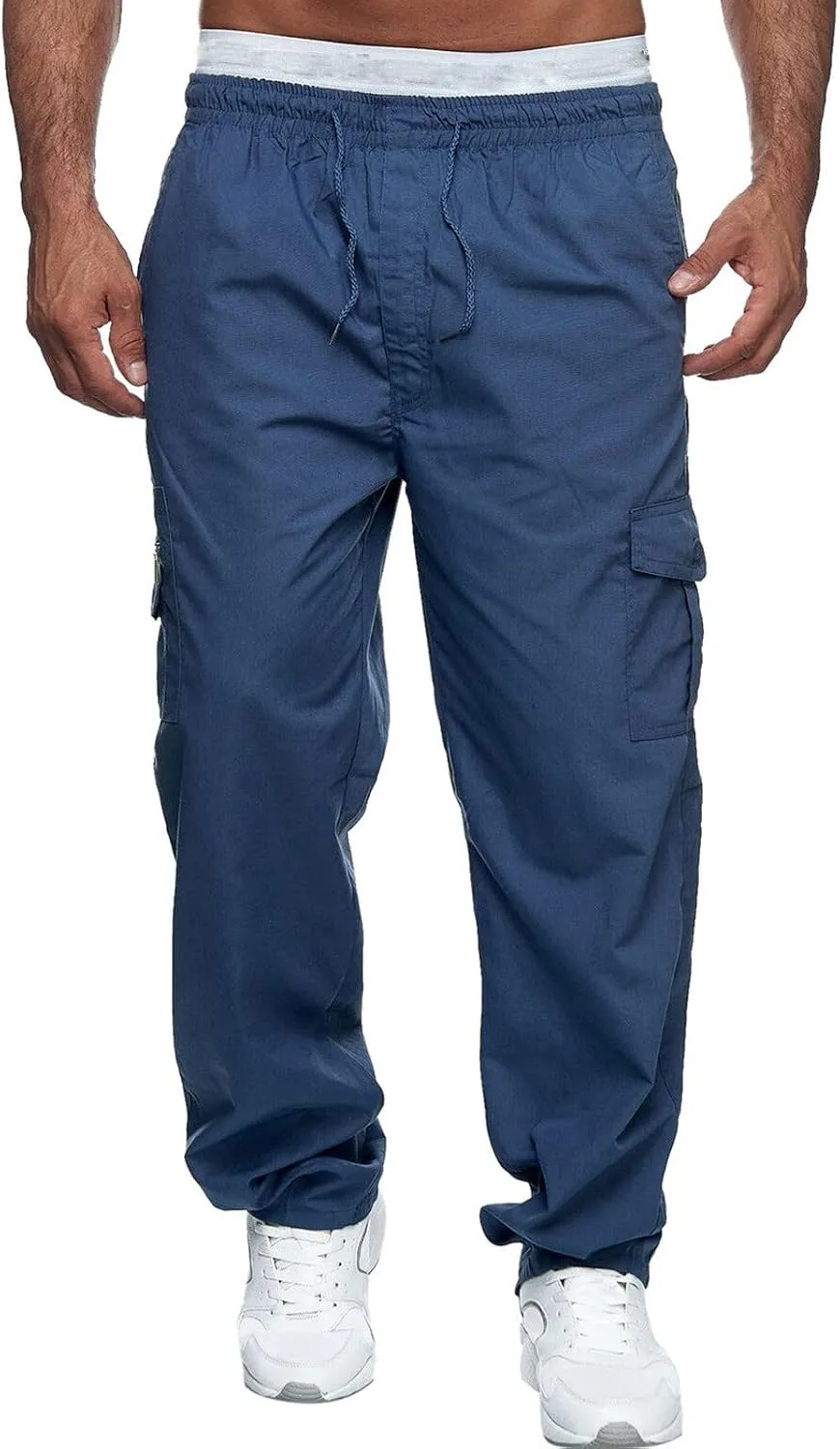 Cargo Sweatpants for Men Big and Tall Men's Casual Cargo Pants Loose Fit Jogger Sweatpants Tactical Work Pants Multi
