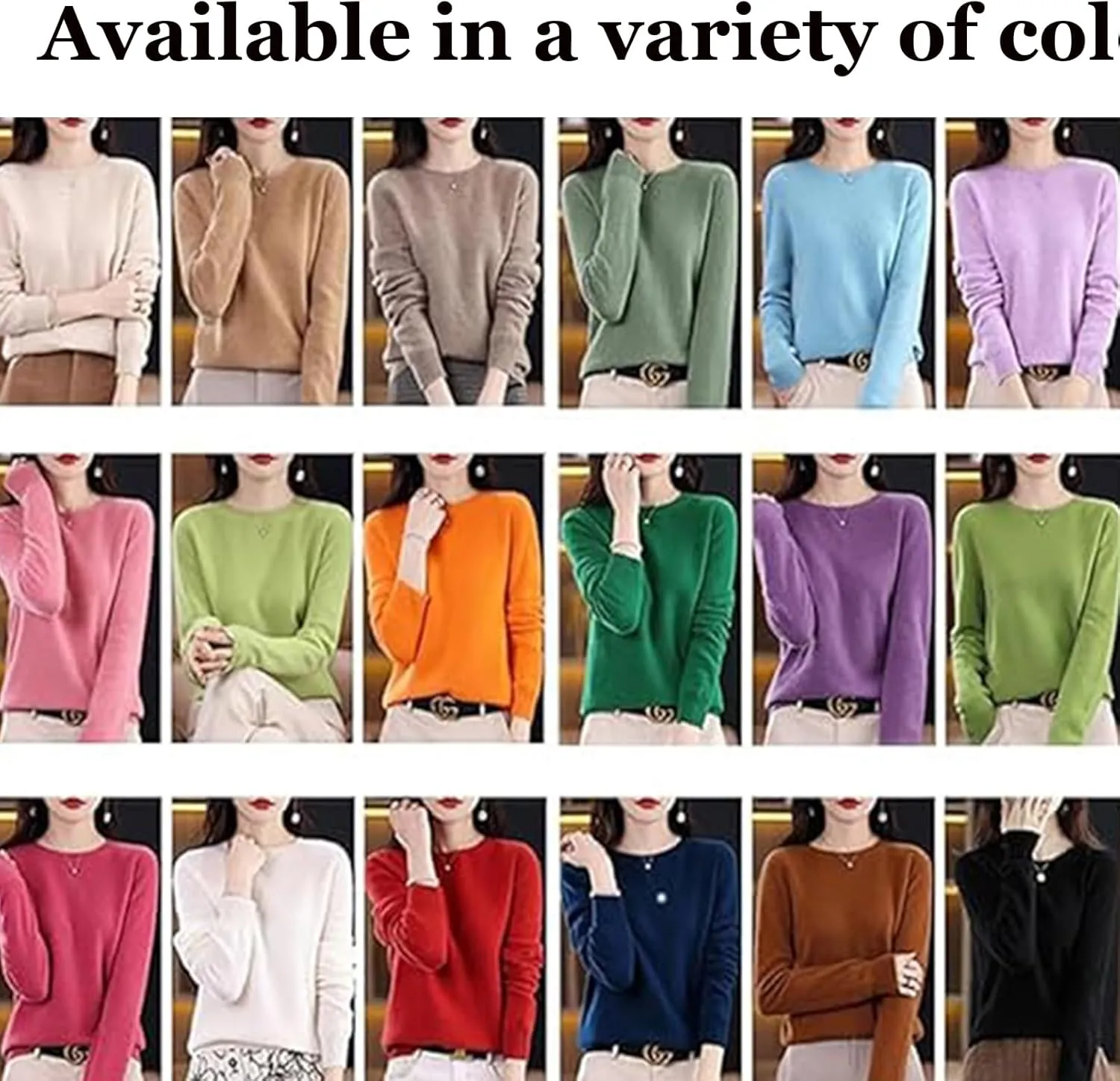 Cashmere Sweaters for Women, 2024 New Cashmere Long Sleeve Soft Pullover Sweater