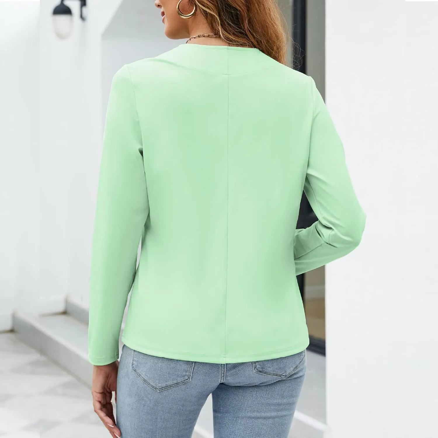 Casual Blazer for Women Lightweight Office Work Suit Jackets Long Sleeve Open Front Cardigan Fashion Outerwear