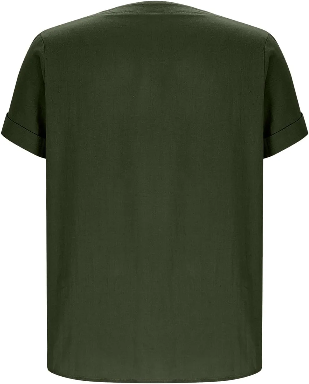 Cbcbtwo Womens Short Sleeve Linen Henley Tops 2025 V Neck Dressy Casual Loose Fit Shirts Summer Going Out Flowy Blouses