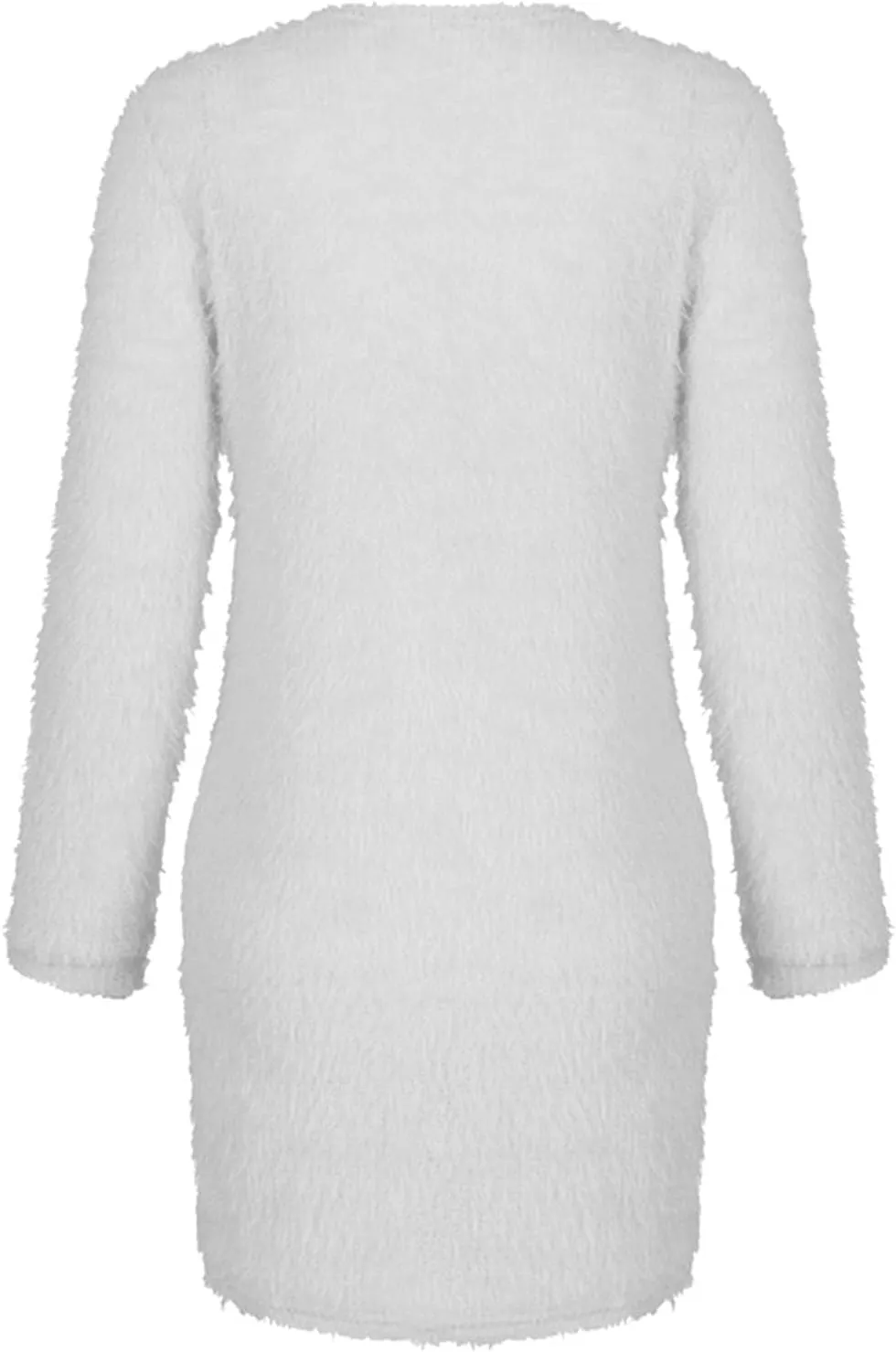 Furry Sweater Dress 2024 Women Fuzzy Fleece Sweatshirts Oversize Warm Winter Comfy Soft Plush Pullover Jumper Dresses