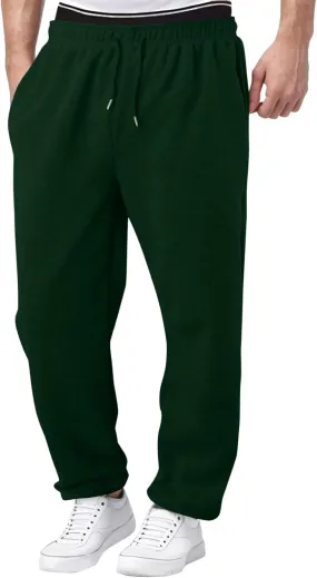 FZVYD Men's Sweatpants Athletic Lounge Pants Elastic Waist Drawstring Casual Joggers Relaxed Tapered Trousers with Pockets
