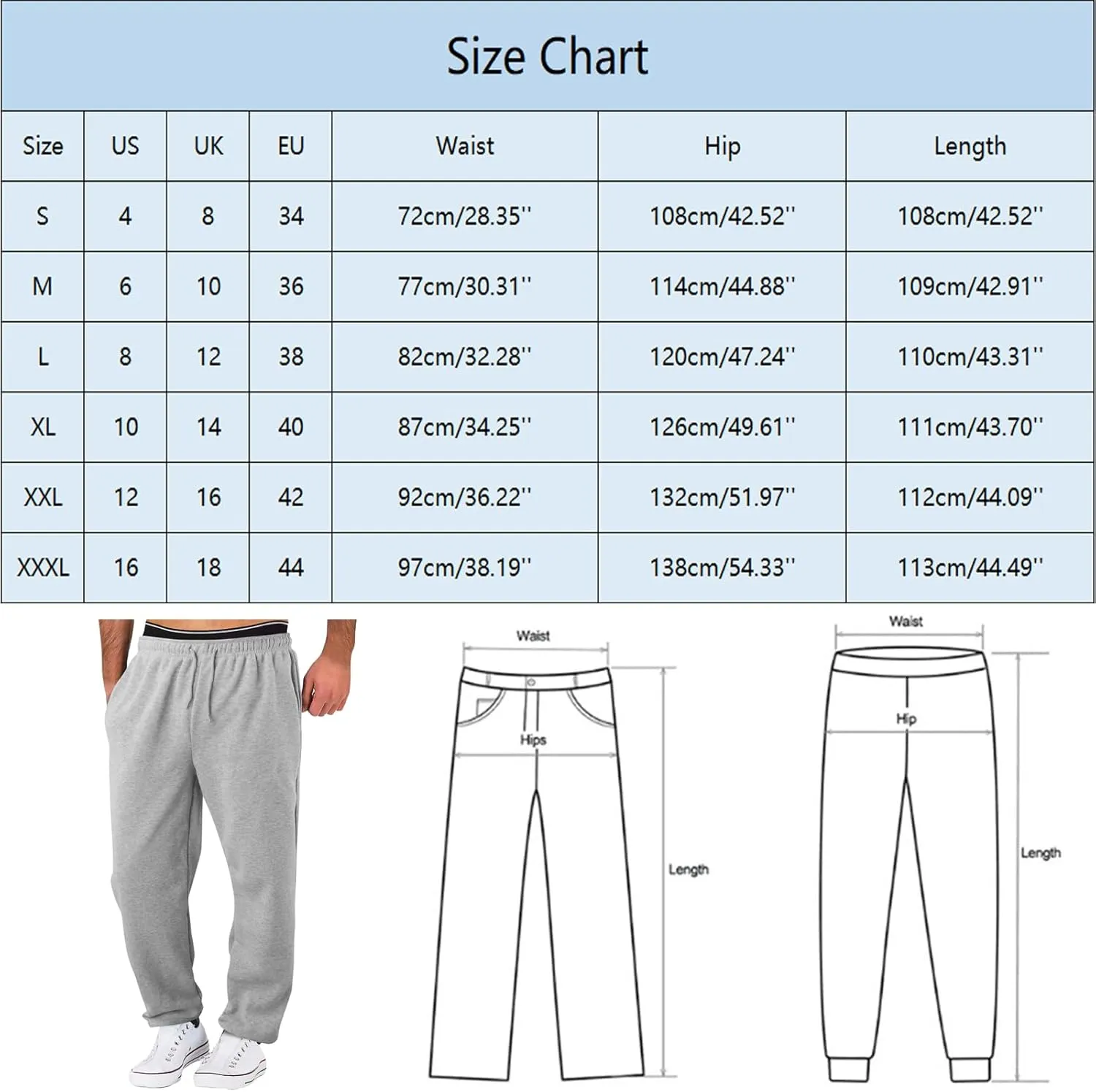 FZVYD Men's Sweatpants Athletic Lounge Pants Elastic Waist Drawstring Casual Joggers Relaxed Tapered Trousers with Pockets