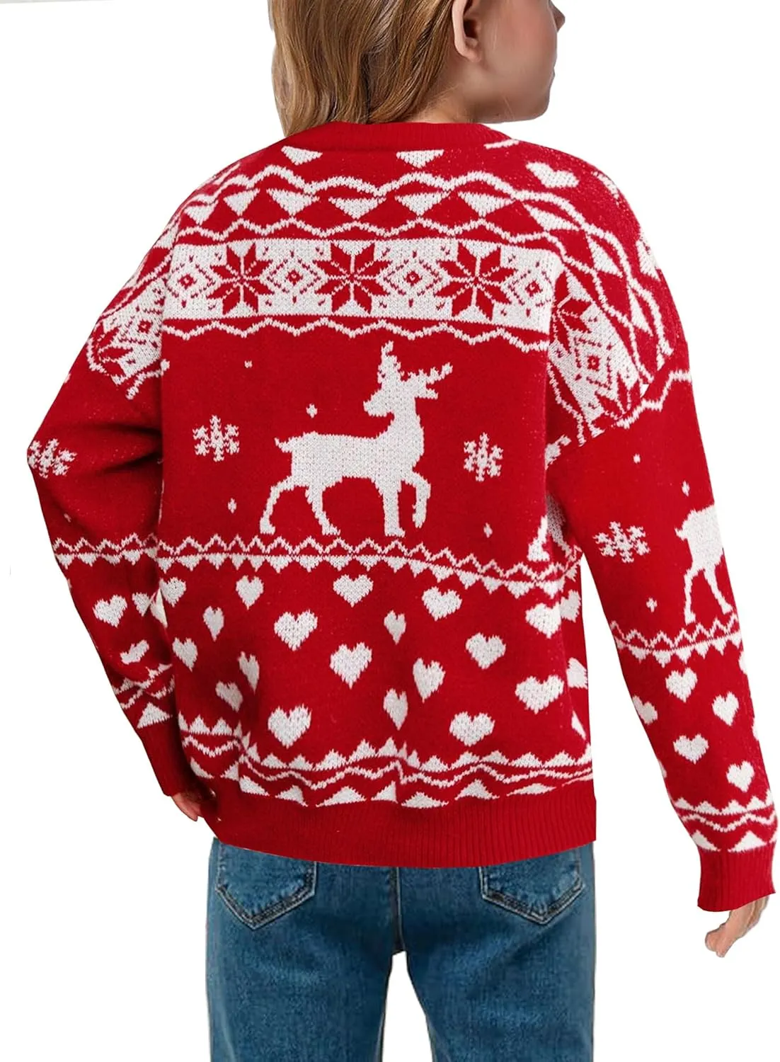 Girl's Sweater Cable Knit Long Sleeves Crew Neck Soft Casual Pullover Sweaters