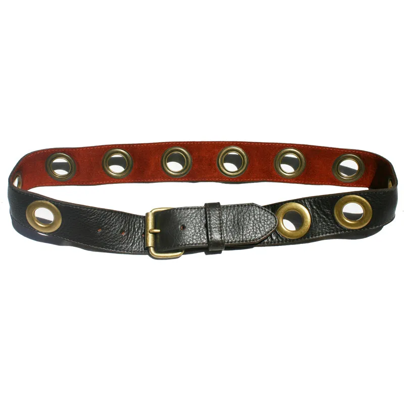 Grommet Belt - Chocolate