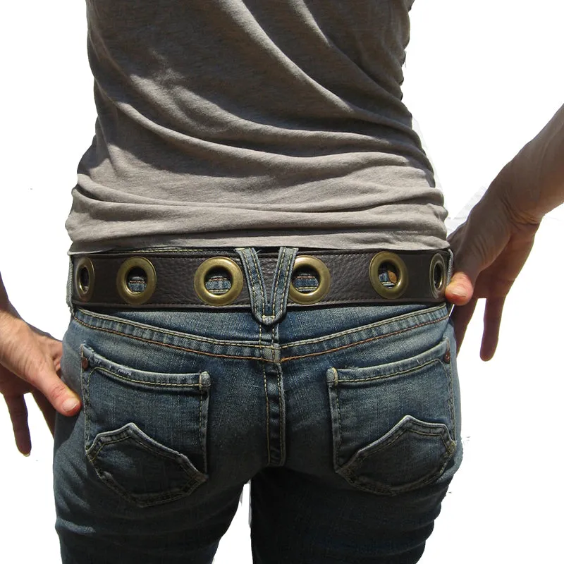 Grommet Belt - Chocolate