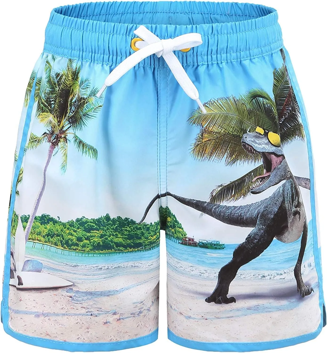 HowJoJo Kids Dinosaur Swim Trunks Boys Quick Dry Swim Shorts 3D Print Beach Shorts UPF 50 
