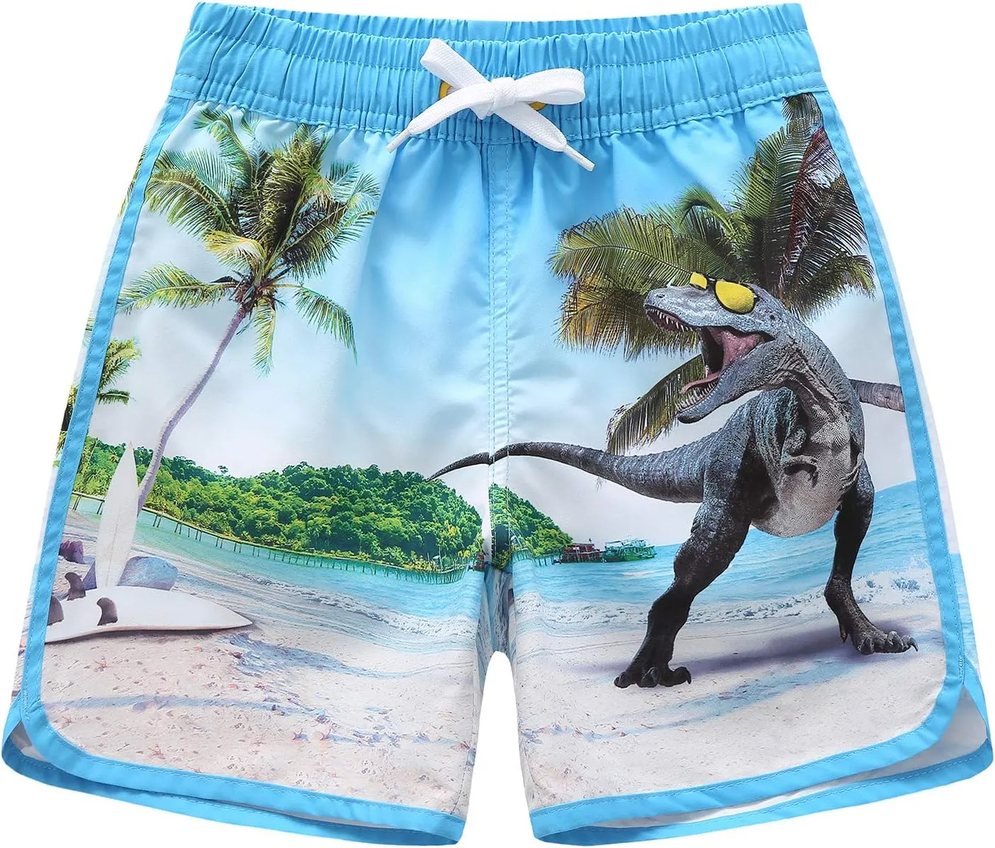 HowJoJo Kids Dinosaur Swim Trunks Boys Quick Dry Swim Shorts 3D Print Beach Shorts UPF 50 