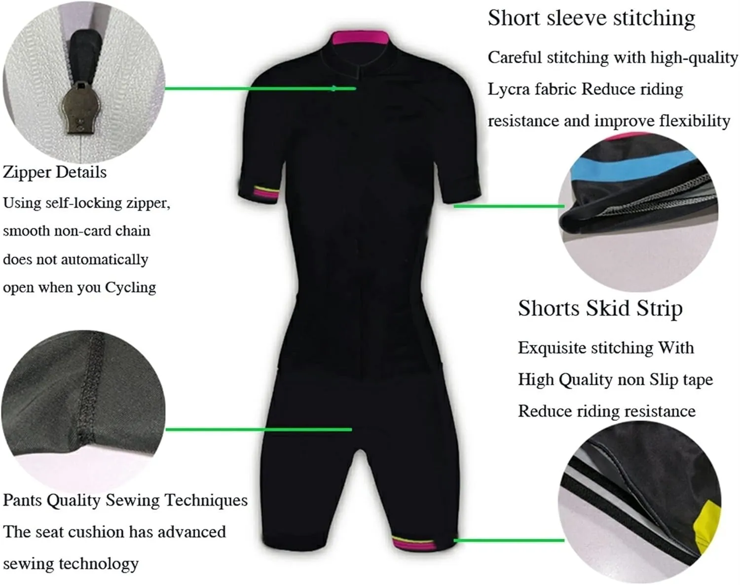HUMAY Women Cycling Jersey Set Long Sleeve Pro Cycling Clothes Riding Quick Dry Jacket with 9D Pad - Bike Clothing Kit (Color : A, Size : XXXX-Large)
