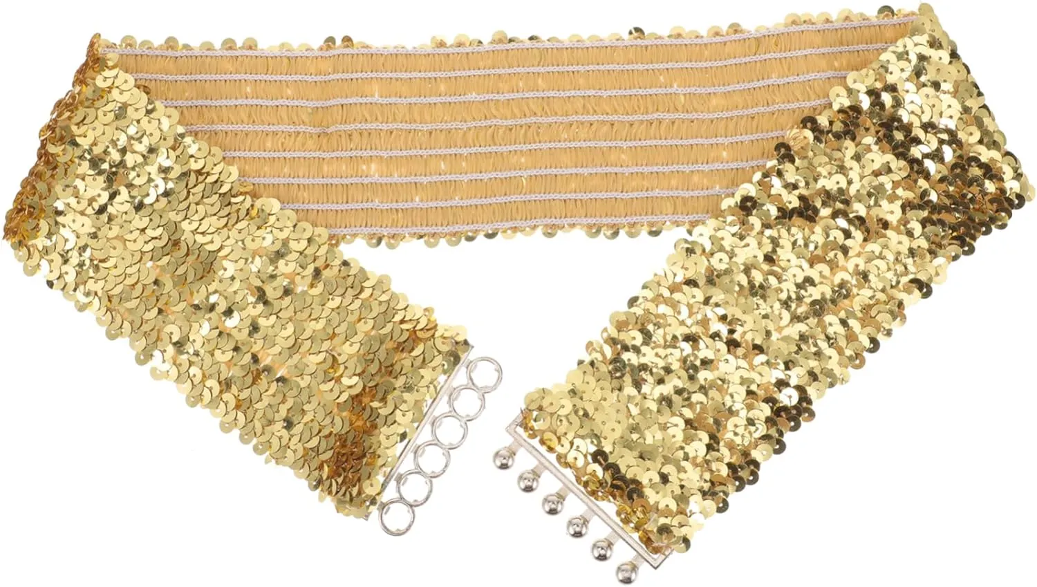 KESYOO Sparkling Sequin Stretch Belt for Women Wide Elastic Waist Belt for Dresses Parties Weddings Decorative Waist Belt with Craftsmanship and Comfortable Fit