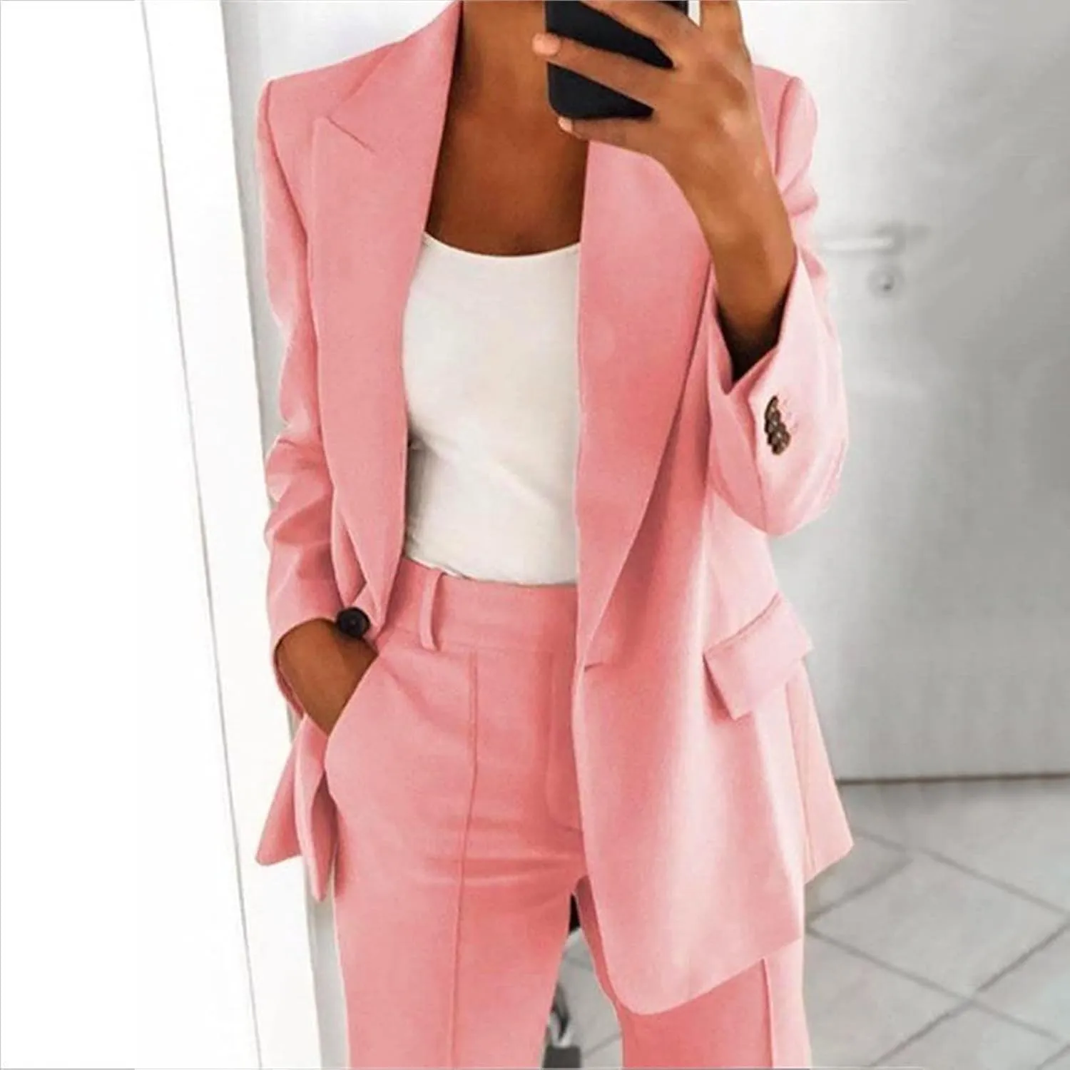 Long Blazers for Women Long Sleeve Open Front Fall Casual Jacket Cardigan Plus Size Comfy Office Work Business