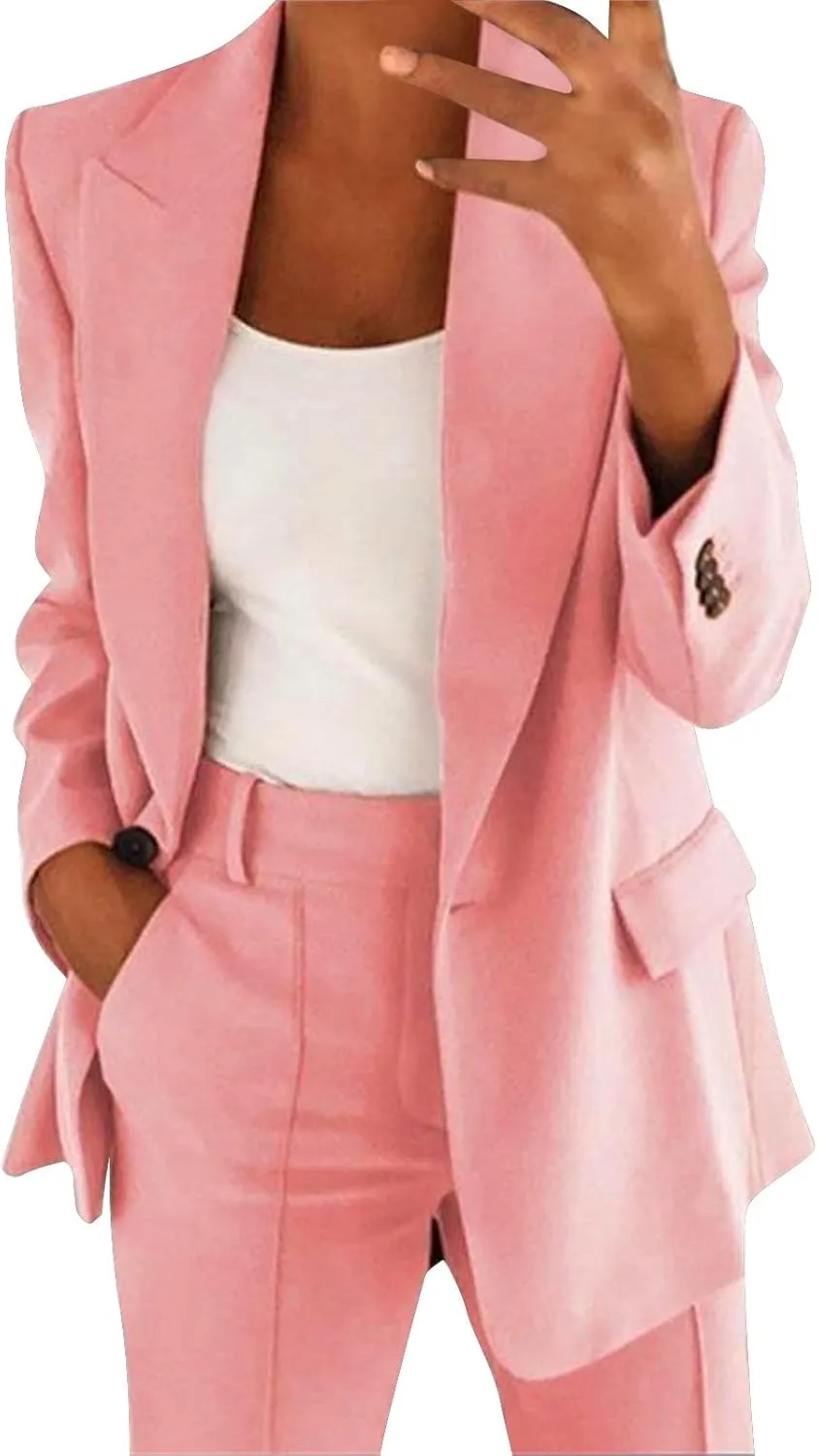 Long Blazers for Women Long Sleeve Open Front Fall Casual Jacket Cardigan Plus Size Comfy Office Work Business