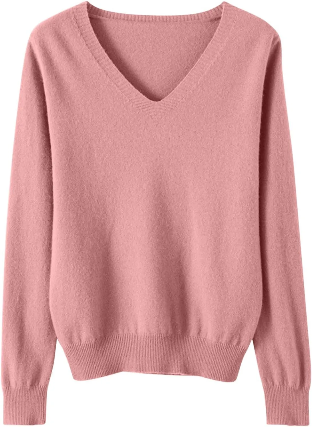 Long Sleeve Sweaters for Women Sexy v Neck Lightweight Knitted Sweater Tops Casual Loose Soft Pullover Jumper