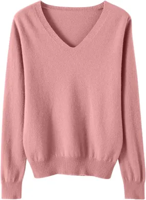 Long Sleeve Sweaters for Women Sexy v Neck Lightweight Knitted Sweater Tops Casual Loose Soft Pullover Jumper
