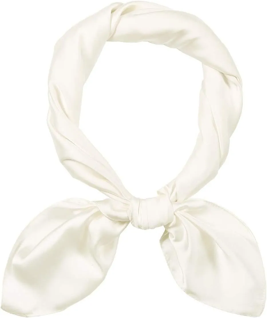 MEANBEAUTY 27.5" Square Silk Like Head Scarf for Women Satin Bandana Head Scarves Neck Scarfs for Hair Wrapping at Night