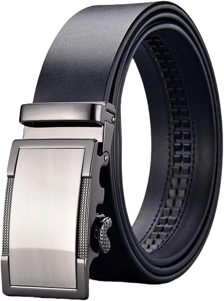 Men Real Genuine Leather Belt Business Metal Automatic Buckle Belts Waist Straps for Jeans