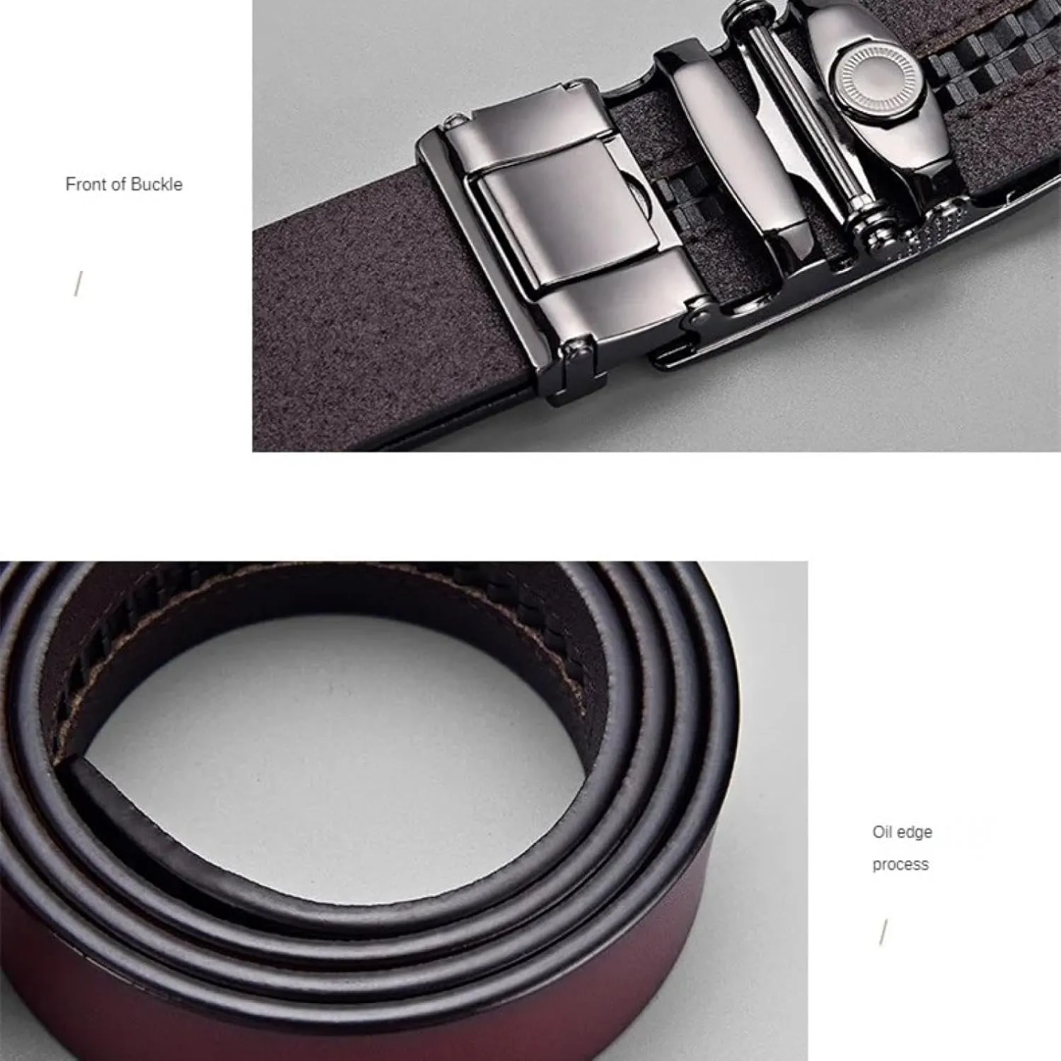 Men Real Genuine Leather Belt Business Metal Automatic Buckle Belts Waist Straps for Jeans