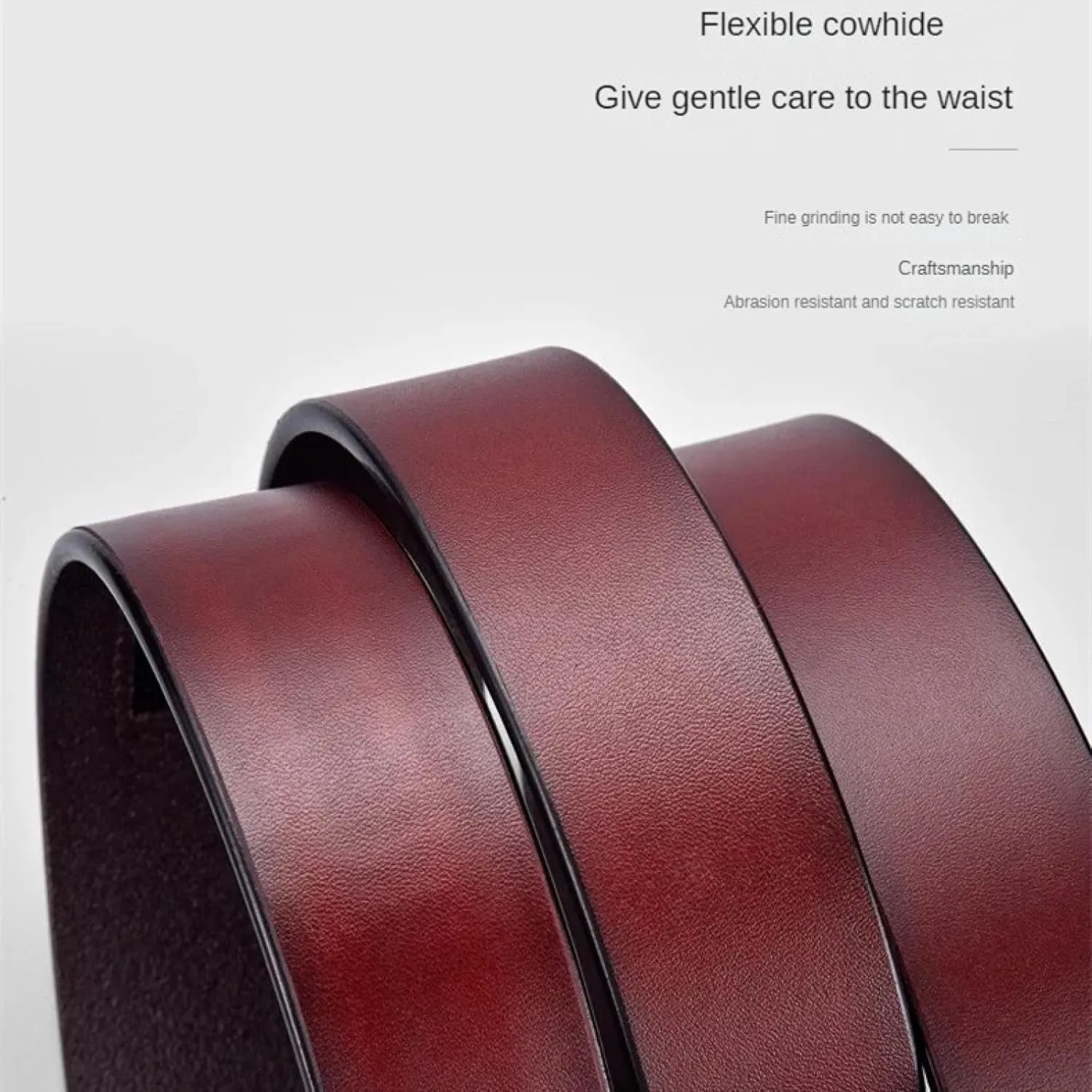 Men Real Genuine Leather Belt Business Metal Automatic Buckle Belts Waist Straps for Jeans