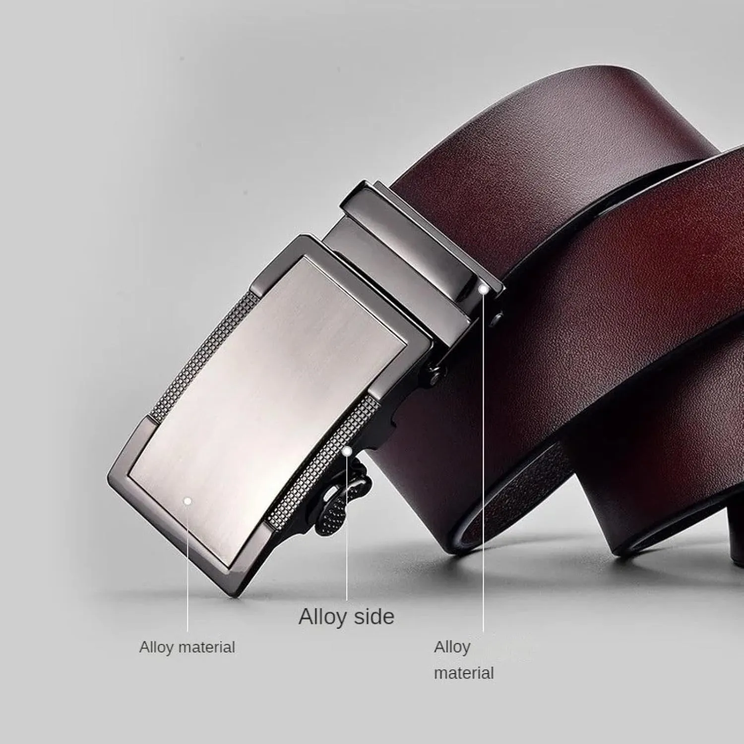 Men Real Genuine Leather Belt Business Metal Automatic Buckle Belts Waist Straps for Jeans