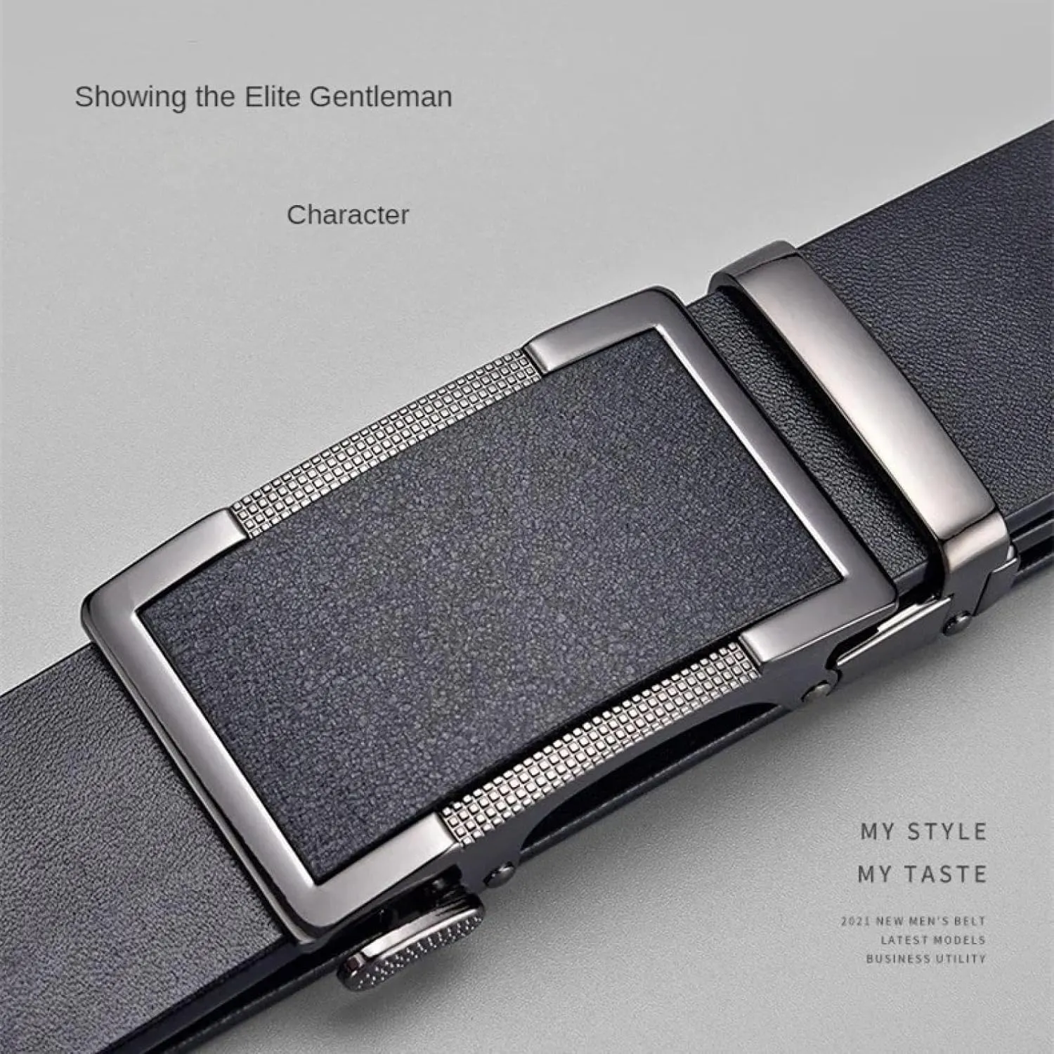 Men Real Genuine Leather Belt Business Metal Automatic Buckle Belts Waist Straps for Jeans