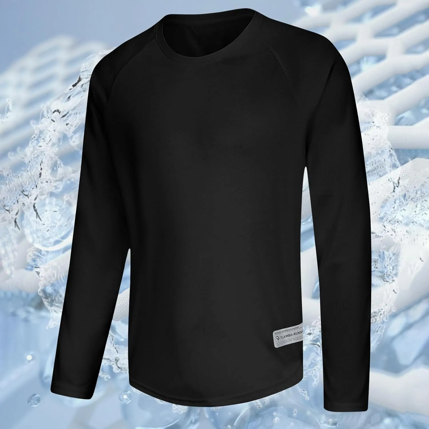 Men's Long Sleeve Pullover Quick Dry UPF 50  UV Swim Sun Shirt Running Fishing Workout Tee Outdoor Training Tops