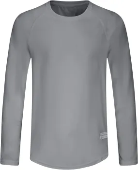 Men's Long Sleeve Pullover Quick Dry UPF 50  UV Swim Sun Shirt Running Fishing Workout Tee Outdoor Training Tops