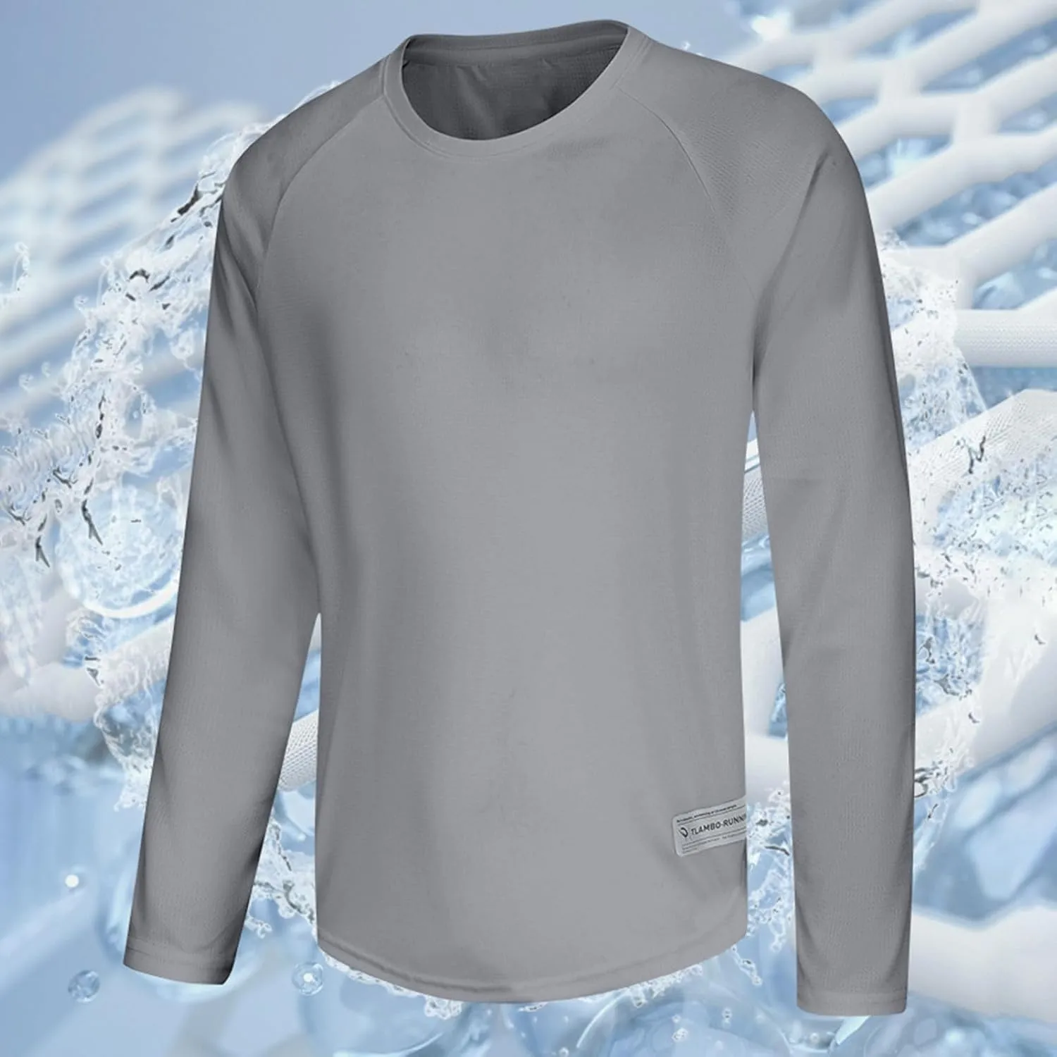 Men's Long Sleeve Pullover Quick Dry UPF 50  UV Swim Sun Shirt Running Fishing Workout Tee Outdoor Training Tops