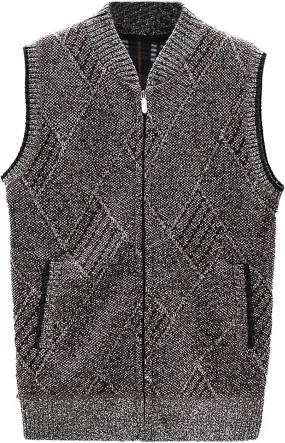 Mens Sweater Vests Zip Up Knitted Trendy Cardigan Sweater V Neck Sleeveless Outwear Comfort Soft Solid Color Jacket