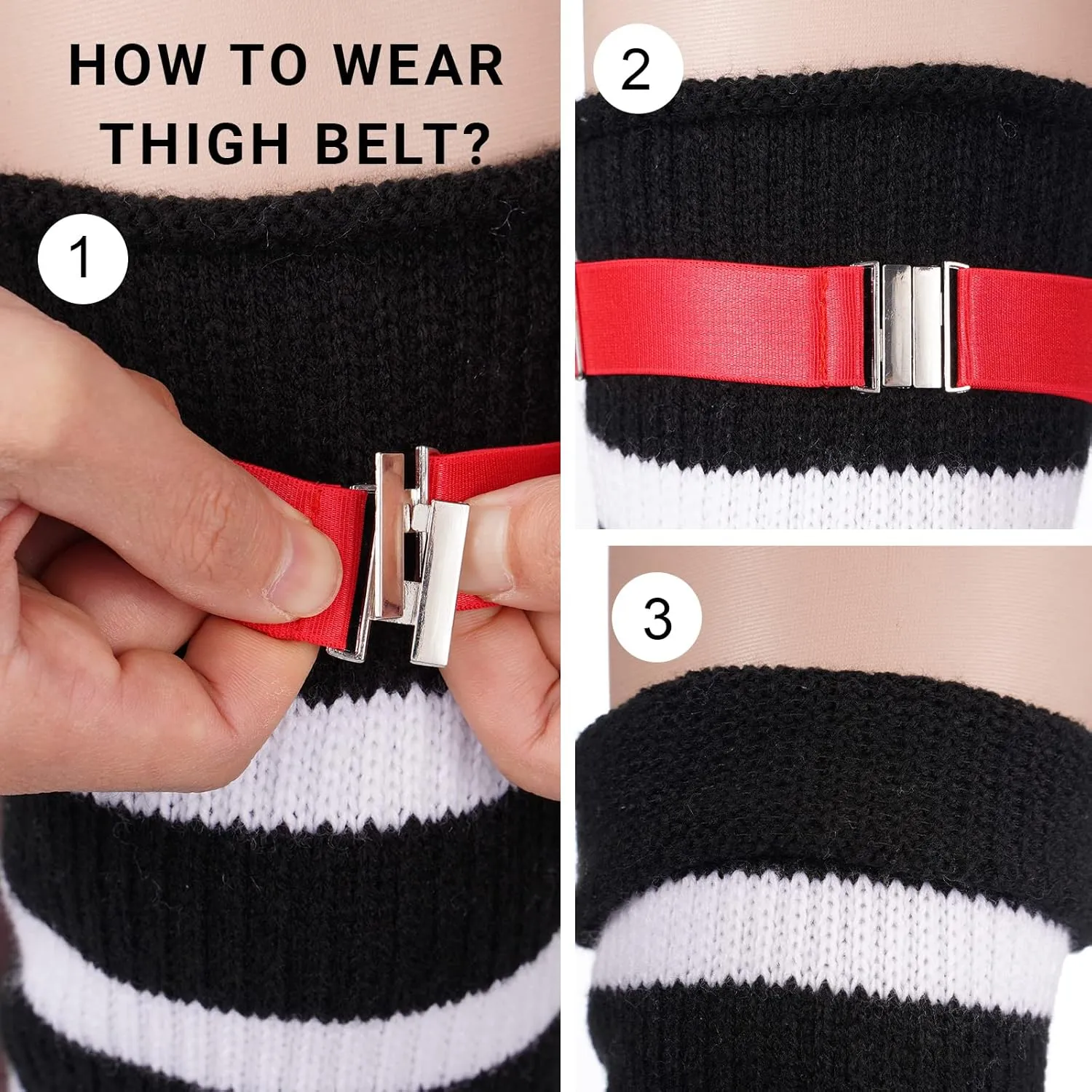 Neoviancia Womens Garter Belts Plus Size, Adjustable High Elastic Garter Belt for Thick Thighs