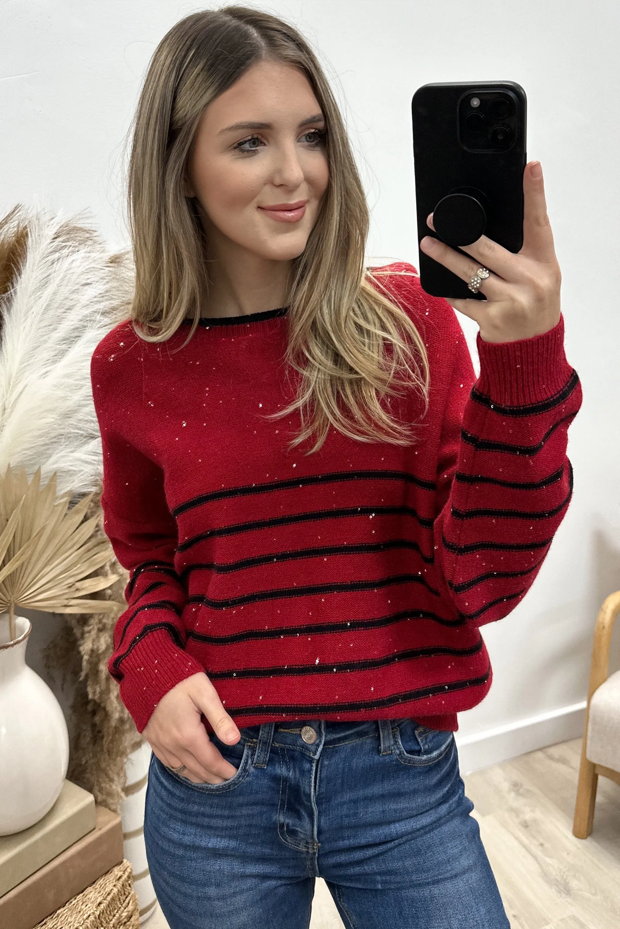 "Glitter And Shine" Sweater (Red)