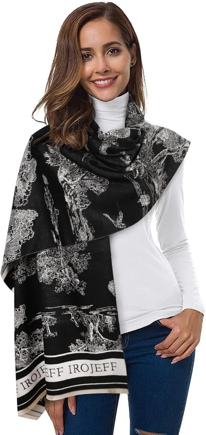 Relang Scarfs for Women Pashmina Silky Shawl Wrap for Evening Dressing Blanket Open Front Poncho Cape