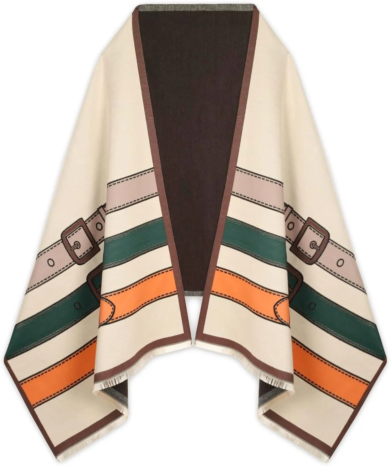 Relang Scarfs for Women Pashmina Silky Shawl Wrap for Evening Dressing Blanket Open Front Poncho Cape