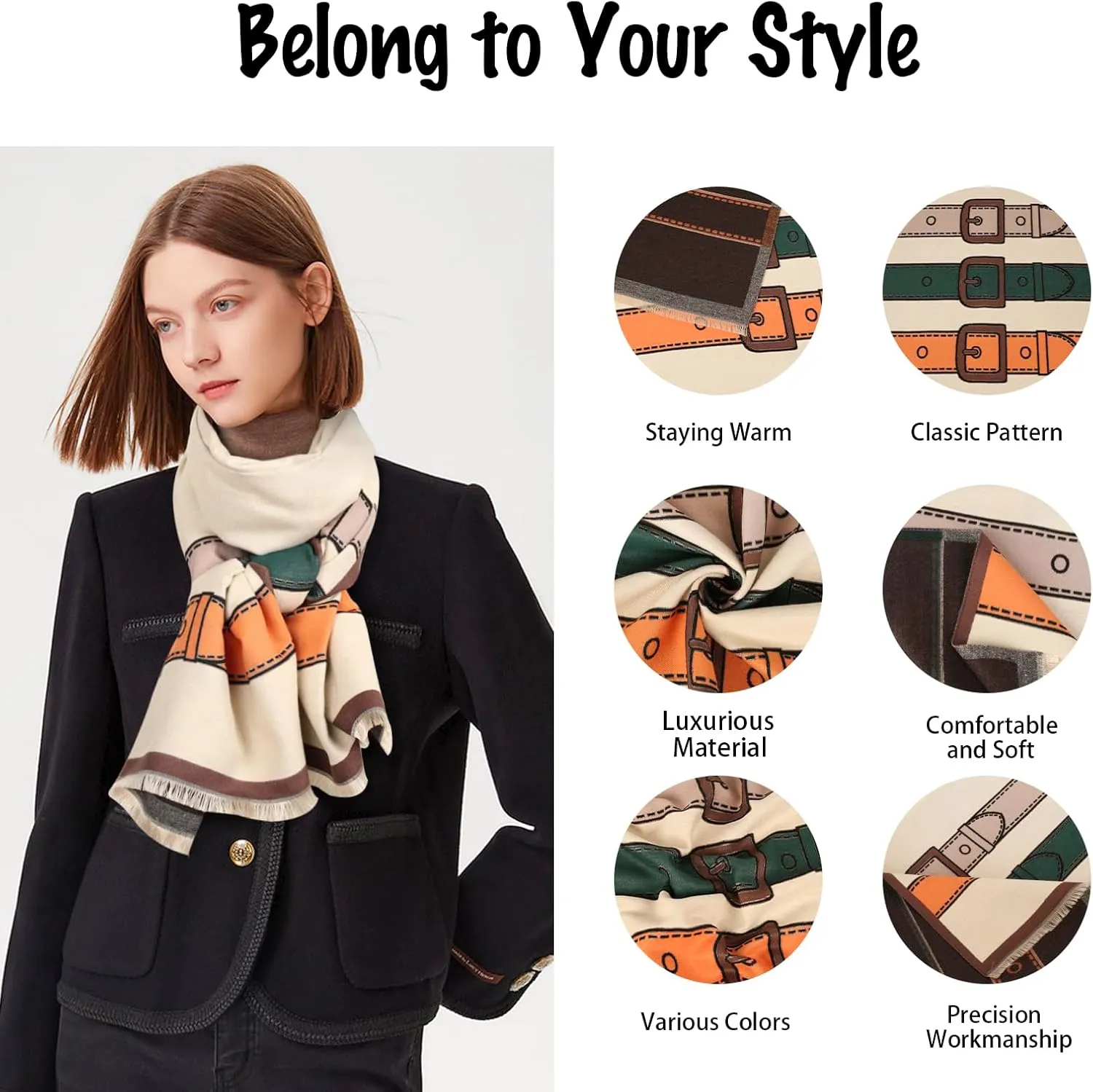 Relang Scarfs for Women Pashmina Silky Shawl Wrap for Evening Dressing Blanket Open Front Poncho Cape