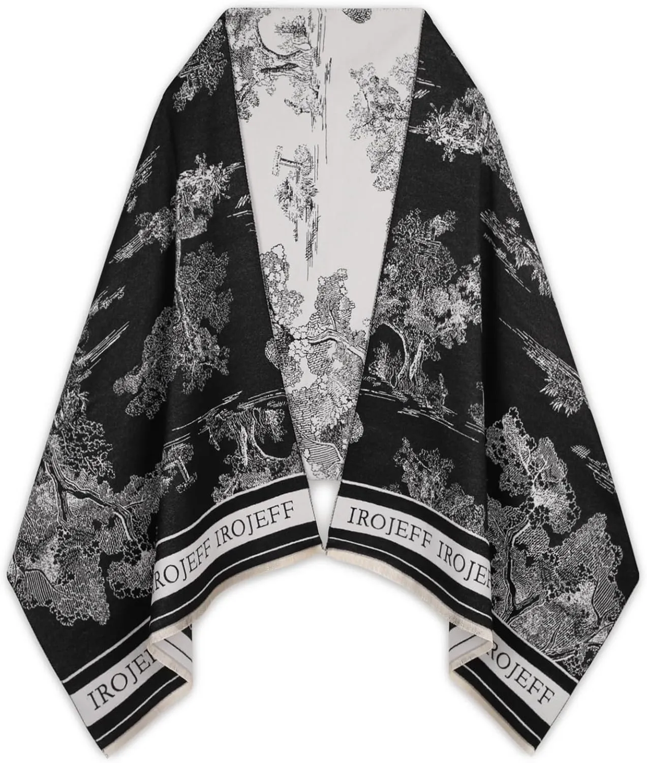 Relang Scarfs for Women Pashmina Silky Shawl Wrap for Evening Dressing Blanket Open Front Poncho Cape