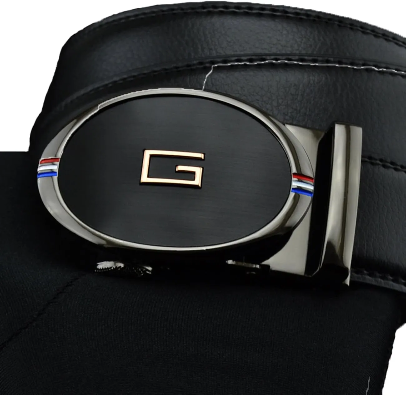 seven wolves Men's Automatic Ratchet Belt Leather Business Casual Style Slide belt