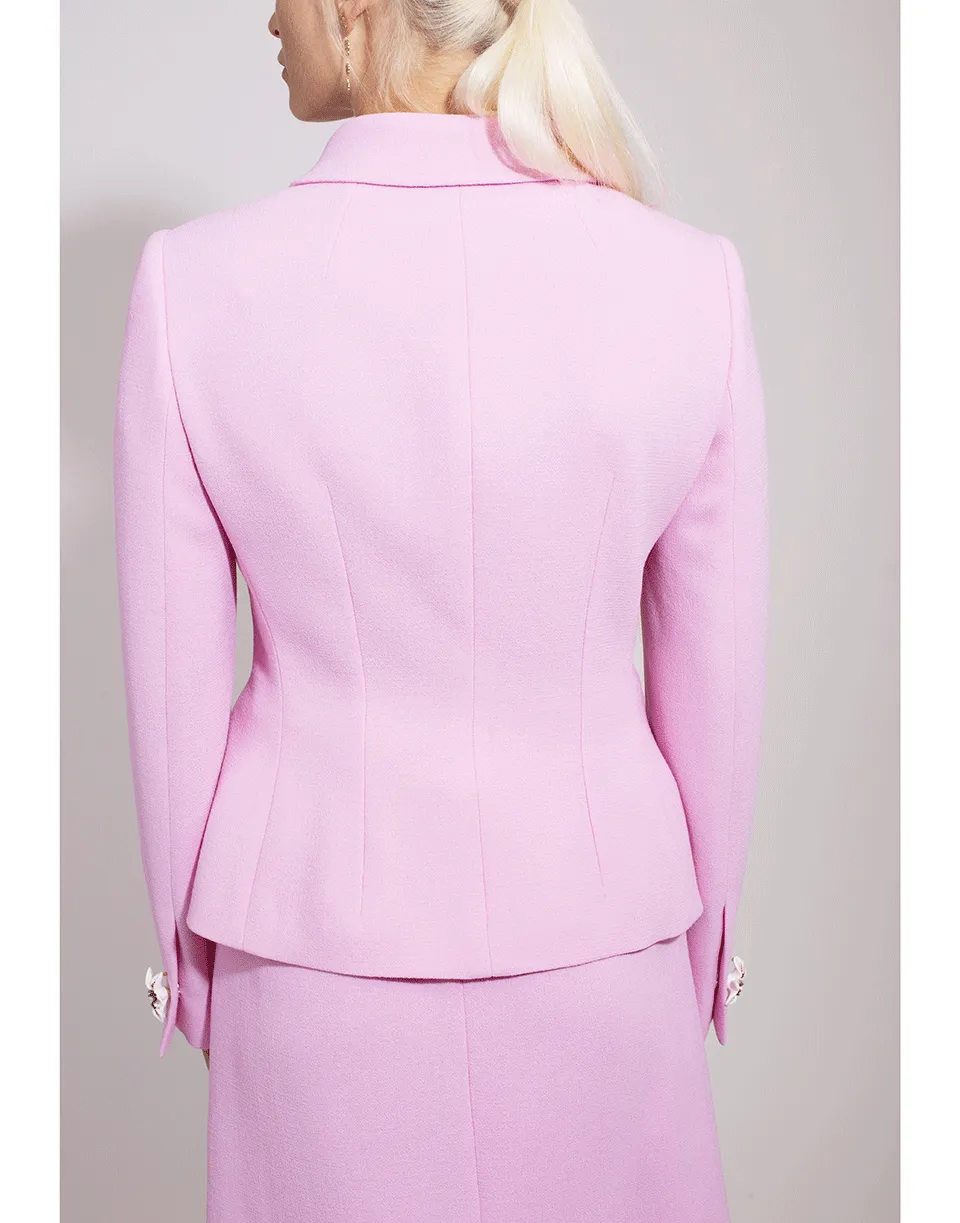 Structured Jacket with Lily Flower Buttons