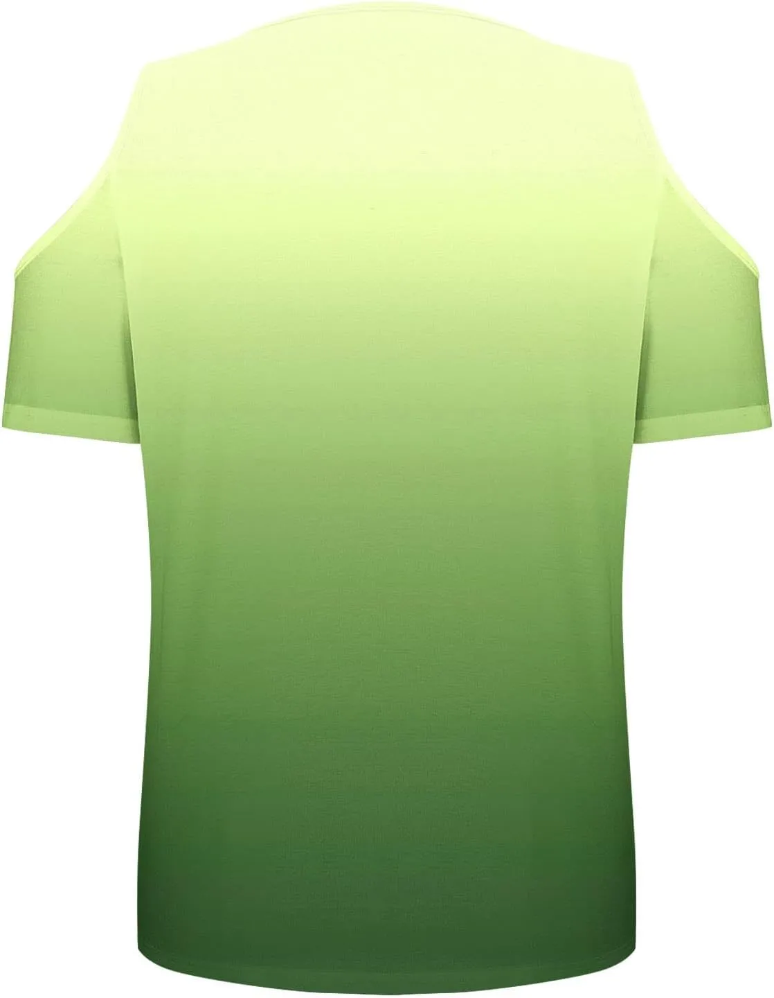 Summer Tunic Tops for Women Sexy Off-The-Shoulder Short Sleeve Shirts Trendy Gradient Color V-Neck Pullover Blouse