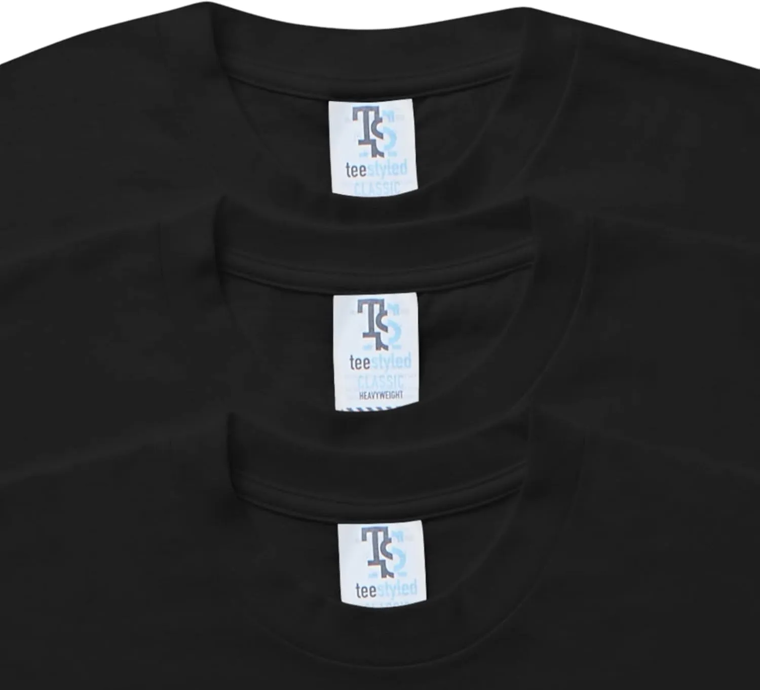 Tee Styled 3-Pack 6 Oz. Luxury T-Shirts for Men | Premium Cotton Tees | Durable Plain Shirts | Comfortable Multipack