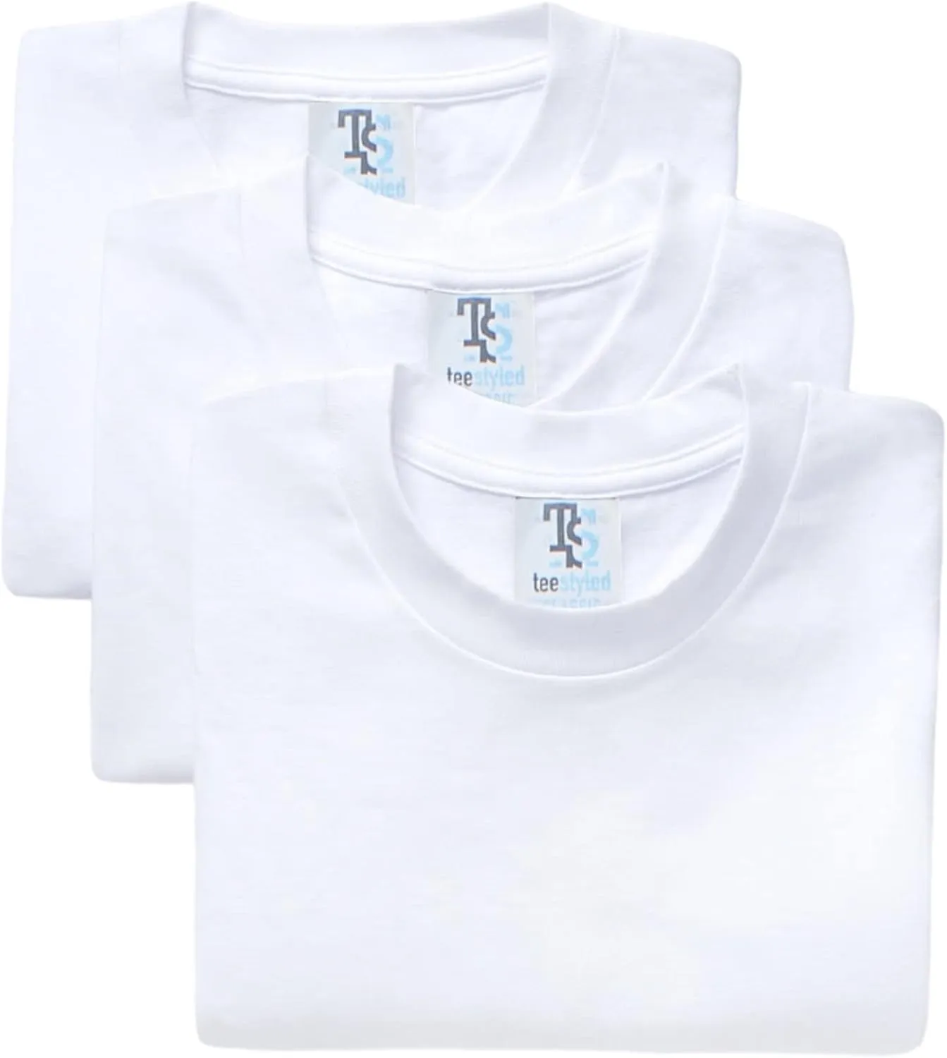 Tee Styled 3-Pack 6 Oz. Luxury T-Shirts for Men | Premium Cotton Tees | Durable Plain Shirts | Comfortable Multipack