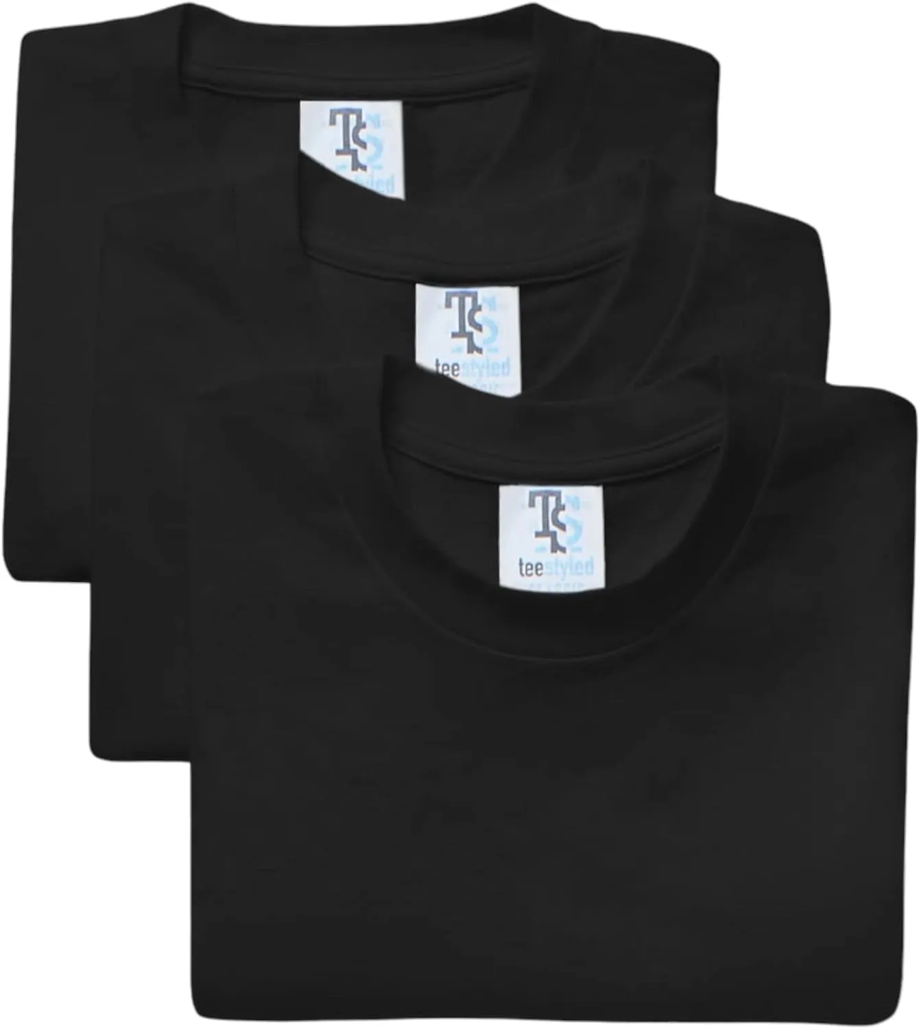 Tee Styled 3-Pack 6 Oz. Luxury T-Shirts for Men | Premium Cotton Tees | Durable Plain Shirts | Comfortable Multipack