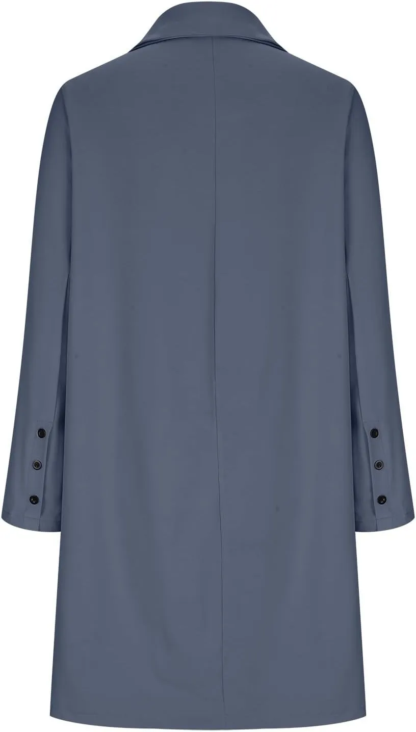 Women Long Blazer Oversize Lapel Long Sleeve Trendy Suit Jackets One Button Loose Fit 2024 Winter Business Dressy Coats