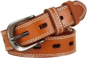 Womens Belt Skinny Leather Solid Color Pin Buckle Simple Waist for Girls Ladies Jeans