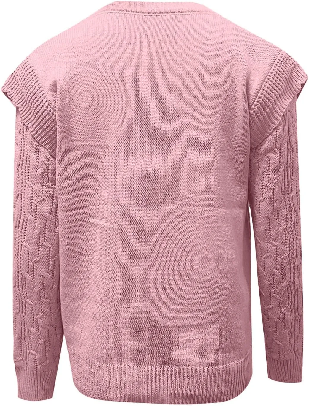 Womens Cable Knit Sweaters Fashion Crewneck Long Sleeve Chunky Jumper Tops Soft Cute Loose Casual Fall Pullover Shirt