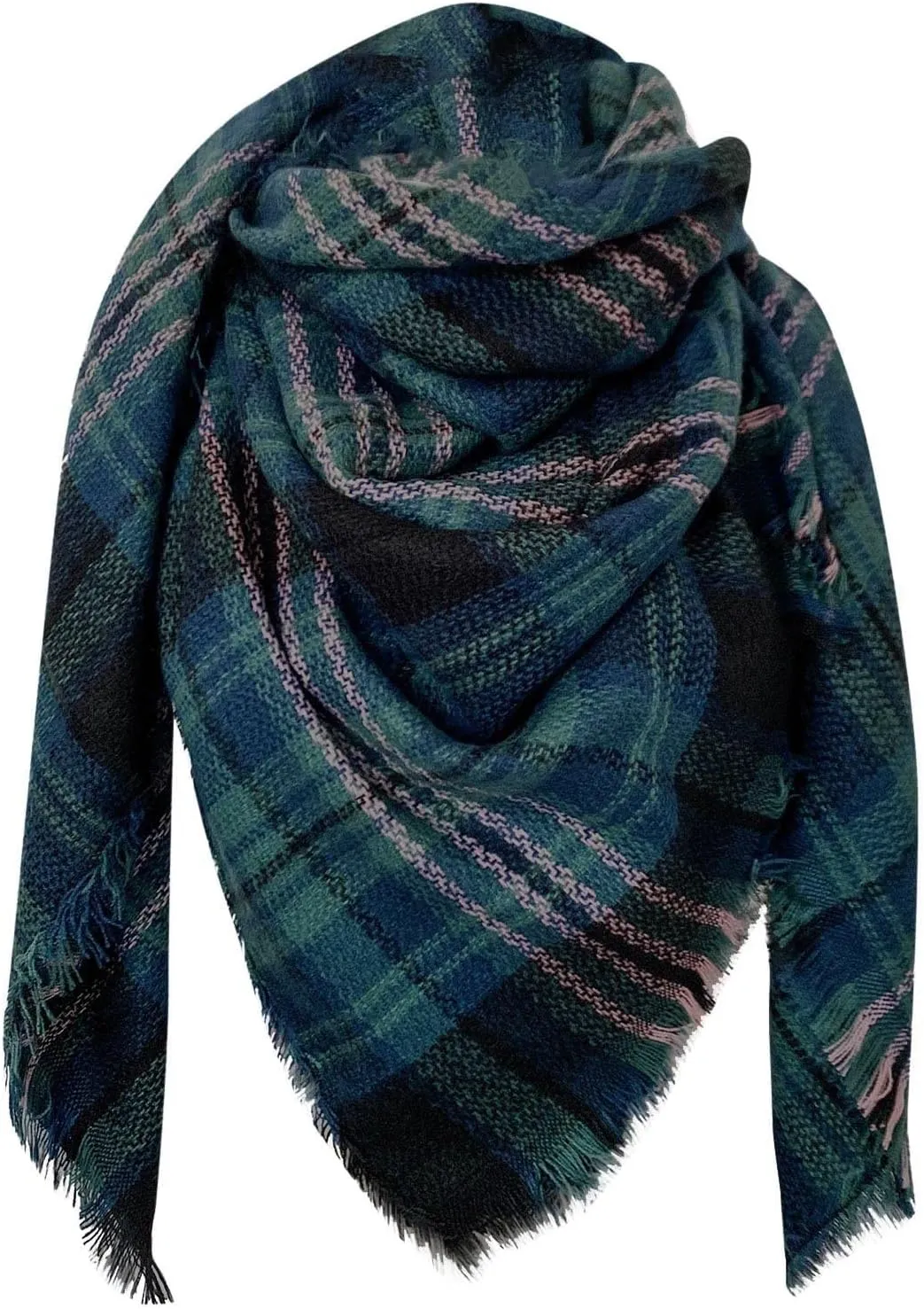 Womens Fashion Warm Scarves Oversized Long Solid Tassel Winter Knit Scarfs Christmas Gifts Wrap Ladies Long Shawl