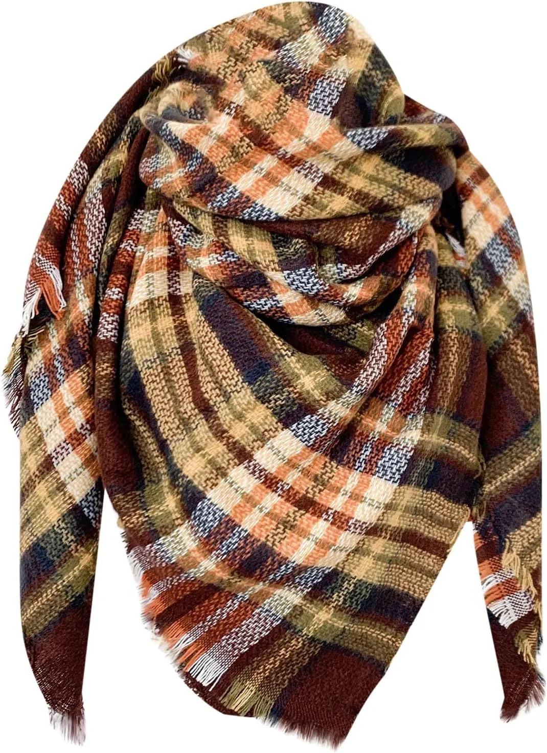 Womens Fashion Warm Scarves Oversized Long Solid Tassel Winter Knit Scarfs Christmas Gifts Wrap Ladies Long Shawl