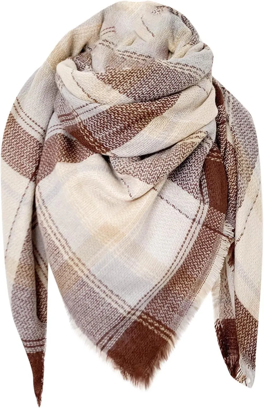 Womens Fashion Warm Scarves Oversized Long Solid Tassel Winter Knit Scarfs Christmas Gifts Wrap Ladies Long Shawl